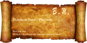Busbacher Merse névjegykártya